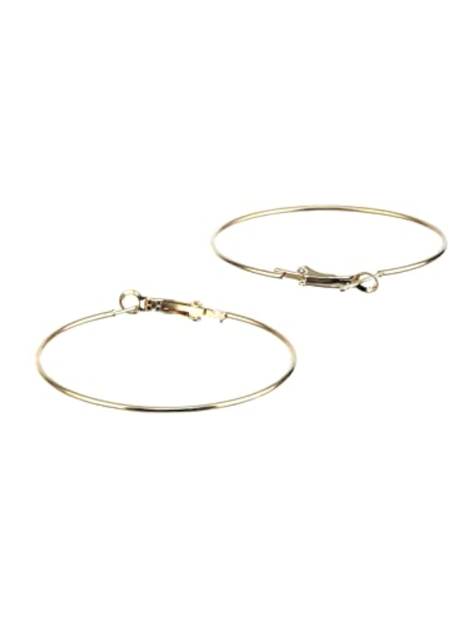 Plated Brass Hoops and Stud Earrings Set of 6